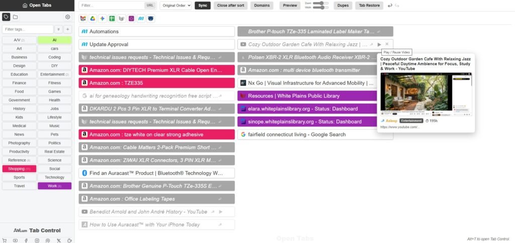 AWLum Tab Control Browser Extension 01