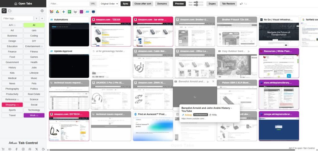 AWLum Tab Control Browser Extension 02