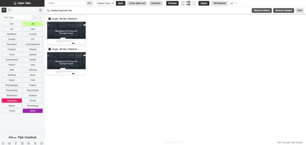 AWLum Tab Control Browser Extension 04
